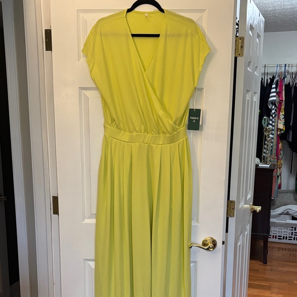 HALARA Women's Vibrant Yellow Wideleg Jumpsuit